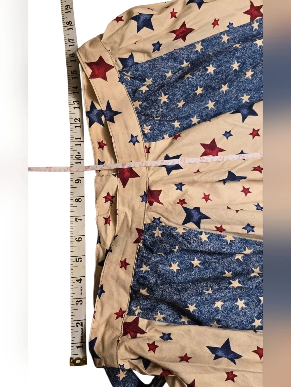 Vintage Americana Stars Ruffle Square Dance Mini Skirt